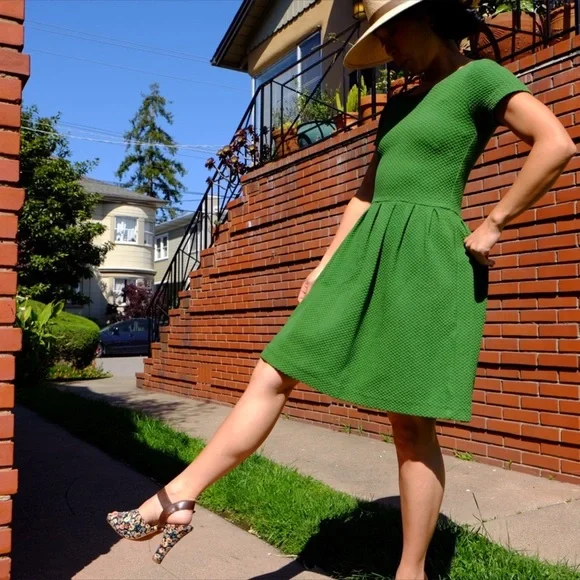 green emerald velvet dress GANNI Ruched Mesh Mini Dress Yellow/Green Sulphur Spring Print Size 32 –  Celebrity Owned main image 0